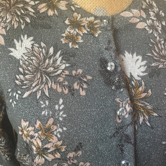 Charter Club Sweaters - Sparkling Grey Floral Cardigan sweater